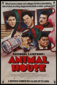 1j005 ANIMAL HOUSE English 1sh 1978 John Belushi, Landis classic, wacky portraits of top cast!