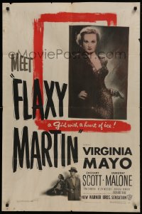 1j340 FLAXY MARTIN 1sh 1949 sexy Virginia Mayo is a bad girl with a heart of ice!