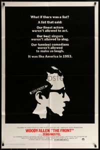1j362 FRONT 1sh 1976 Woody Allen, Martin Ritt, 1950s Communist Scare blacklist in 1953 U.S.!