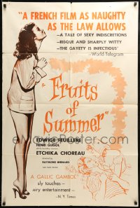 1j363 FRUITS OF SUMMER 1sh 1955 sexiest French Etchika Choreau is as naughty as the law allows!