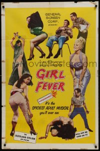 1j377 GIRL FEVER 1sh 1960 the spiciest adult musical you'll ever see & will never be on TV!