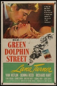 1j405 GREEN DOLPHIN STREET 1sh 1947 sexy Lana Turner, Van Heflin, written by Samson Raphaelson