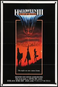 1j416 HALLOWEEN III 1sh 1982 Season of the Witch, Tom Atkins & Stacey Nelkin, horror!