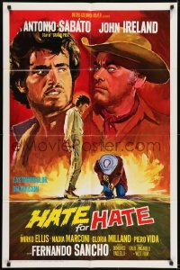 1j424 HATE FOR HATE 1sh 1967 cool art of Antonio Sabato & John Ireland, Odio Per Odio!