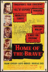1j440 HOME OF THE BRAVE 1sh R1955 Lloyd Bridges confronts racial prejudice with James Edwards!