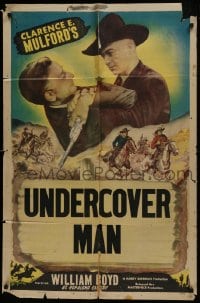 1j444 HOPALONG CASSIDY style B 1sh 1948 Boyd w/gun & art of him riding horse, Undercover Man!