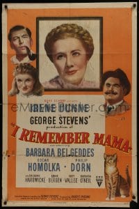 1j454 I REMEMBER MAMA 1sh 1948 Irene Dunne, Barbara Bel Geddes, directed by George Stevens!