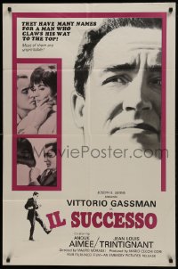 1j457 IL SUCCESSO 1sh 1965 great images of Vittorio Gassman, Anouk Aimee & Trintignant!
