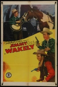 1j485 JIMMY WAKELY 1sh 1940s great western cowboy images of the star, with gun, horse & guitar!