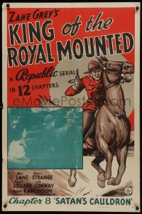 1j504 KING OF THE ROYAL MOUNTED chapter 8 1sh 1940 Canadian Mountie serial, Satan's Cauldron!
