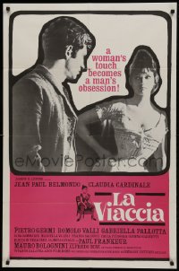 1j509 LA VIACCIA 1sh 1962 La Viaccia, art of Jean Paul Belmondo & Claudia Cardinale!