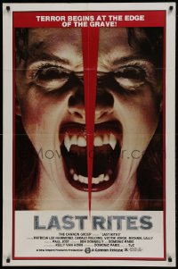 1j513 LAST RITES 1sh 1980 Patricia Lee Hammond & Gerald Fielding, vampire close up!