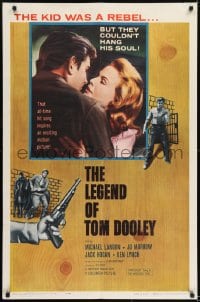 1j521 LEGEND OF TOM DOOLEY 1sh 1959 Ted Post directed, young Michael Landon, Jo Morrow!