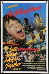 1j524 LET'S SPEND THE NIGHT TOGETHER 1sh 1983 great image of Mick Jagger & The Rolling Stones!