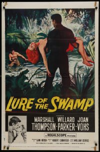 1j550 LURE OF THE SWAMP 1sh 1957 two men & a super sexy woman find their destination is Hell!