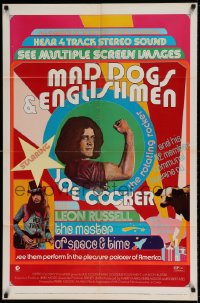 1j553 MAD DOGS & ENGLISHMEN 1sh 1971 Joe Cocker, rock 'n' roll, cool poster design!