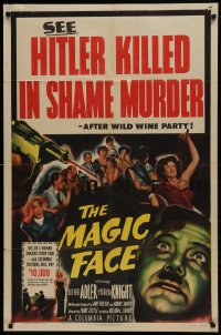 1j559 MAGIC FACE 1sh 1951 Luther Adler as Hitler slain in love nest after champagne party!