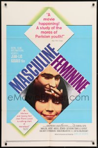 1j574 MASCULINE-FEMININE 1sh 1966 Jean-Luc Godard's Masculin, Feminin