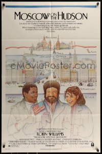 1j592 MOSCOW ON THE HUDSON 1sh 1984 great artwork of Russian Robin Williams by Craig!