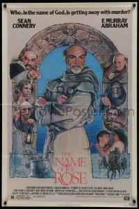 1j600 NAME OF THE ROSE 1sh 1986 Der Name der Rose, great Drew Struzan art of Sean Connery as monk!