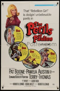 1j661 PERILS OF PAULINE 1sh 1967 Rebellion Girl Pamela Austin is dodgin' unbelievable perils!