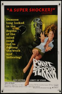 1j668 POINT OF TERROR 1sh 1971 The outer limit of fear, great art of sexy girl & murderer w/knife!