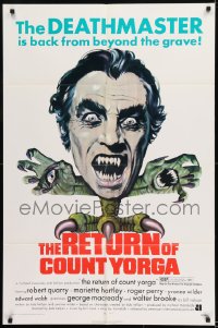 1j702 RETURN OF COUNT YORGA 1sh 1971 Robert Quarry, AIP vampires, wild monster art!