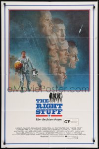 1j710 RIGHT STUFF int'l 1sh 1983 great Tom Jung montage art of the first NASA astronauts!