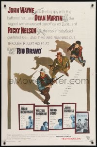 1j711 RIO BRAVO 1sh 1959 John Wayne, Ricky Nelson, Dean Martin, Walter Brennan, Howard Hawks!