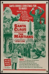 1j743 SANTA CLAUS CONQUERS THE MARTIANS 1sh 1964 wacky fantasy, aliens, robots, Santa & Pia Zadora!