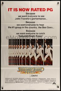 1j747 SATURDAY NIGHT FEVER 1sh R1979 multiple images of disco dancer Travolta, it's now rated PG!