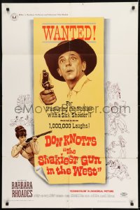 1j771 SHAKIEST GUN IN THE WEST 1sh 1968 Barbara Rhoades with rifle, Don Knotts on wanted poster!