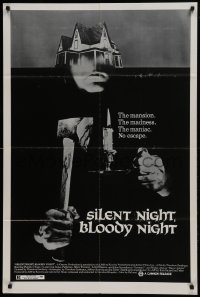 1j783 SILENT NIGHT BLOODY NIGHT 1sh 1973 the mansion, the madness, the maniac, no escape!