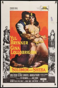 1j800 SOLOMON & SHEBA 1sh 1959 Brynner and Lollobrigida, 70 Super Technirama style, ultra rare!