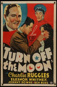 1j920 TURN OFF THE MOON 1sh 1937 Charlie Ruggles, Whitney, different art by the Other Company!