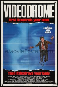 1j937 VIDEODROME 1sh 1983 David Cronenberg, James Woods, Debbie Harry, sci-fi!