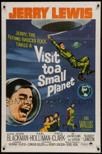 1j948 VISIT TO A SMALL PLANET 1sh R1966 wacky alien Jerry Lewis saucers down to Earth from space!