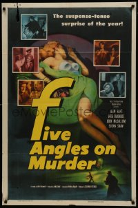 1j984 WOMAN IN QUESTION 1sh 1953 English version of Rashomon, Five Angles on Murder, cool pulp art!