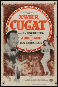 1j991 XAVIER CUGAT & HIS ORCHESTRA 1sh 1952 sexy full-length Abbe Lane, cool band images!