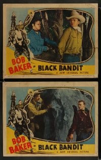 1k806 BLACK BANDIT 2 LCs 1938 great western cowboy images of Bob Baker and Forrest Taylor