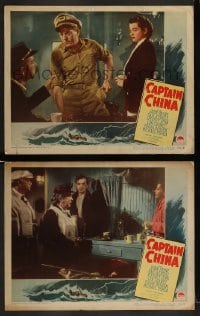 1k813 CAPTAIN CHINA 2 LCs 1950 John Payne, Gail Russell, it takes a man to master a woman!