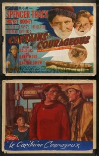 1k816 CAPTAINS COURAGEOUS 2 LCs R1946 Spencer Tracy & Freddie Bartholomew, with title card!