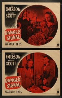 1k845 DANGER SIGNAL 2 LCs 1945 Faye Emerson, Zachary Scott, film noir!