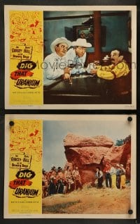 1k862 DIG THAT URANIUM 2 LCs 1955 great images of Leo Gorcey, Huntz Hall, Bowery Boys!