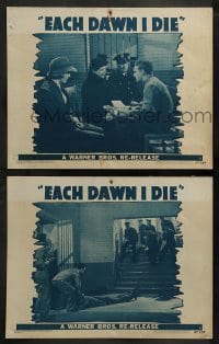 1k879 EACH DAWN I DIE 2 LCs R1947 James Cagney & Emma Dunn, William Keighley directed!