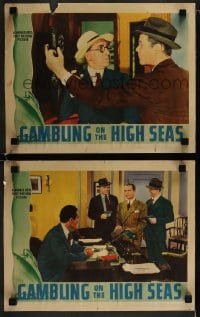 1k893 GAMBLING ON THE HIGH SEAS 2 LCs 1940 great images of Wayne Morris and Gilbert Roland!