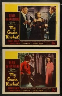 1k931 MY COUSIN RACHEL 2 LCs 1953 pretty Olivia de Havilland & Richard Burton!