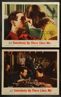 1k959 SOMEBODY UP THERE LIKES ME 2 LCs 1956 Paul Newman as Rocky Graziano w/pretty Pier Angeli!
