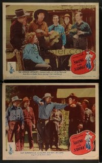 1k968 SWING IN THE SADDLE 2 LCs 1944 Jimmy Wakely, Jane Frazee, country western musical stars!