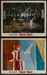1k969 SWORD IN THE STONE 2 LCs R1973 Disney cartoon of young King Arthur & Merlin the Wizard!